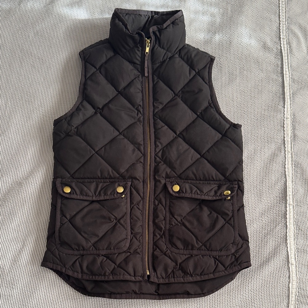 J. Crew Black Quilted Vest xxxs Fits like xxs or 00